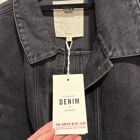 Sezane Will Jacket Washed Black Size Medium NWT - Picture 6 of 8